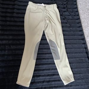 DevonAire knee patch rib breeches 28R khaki tan green beige